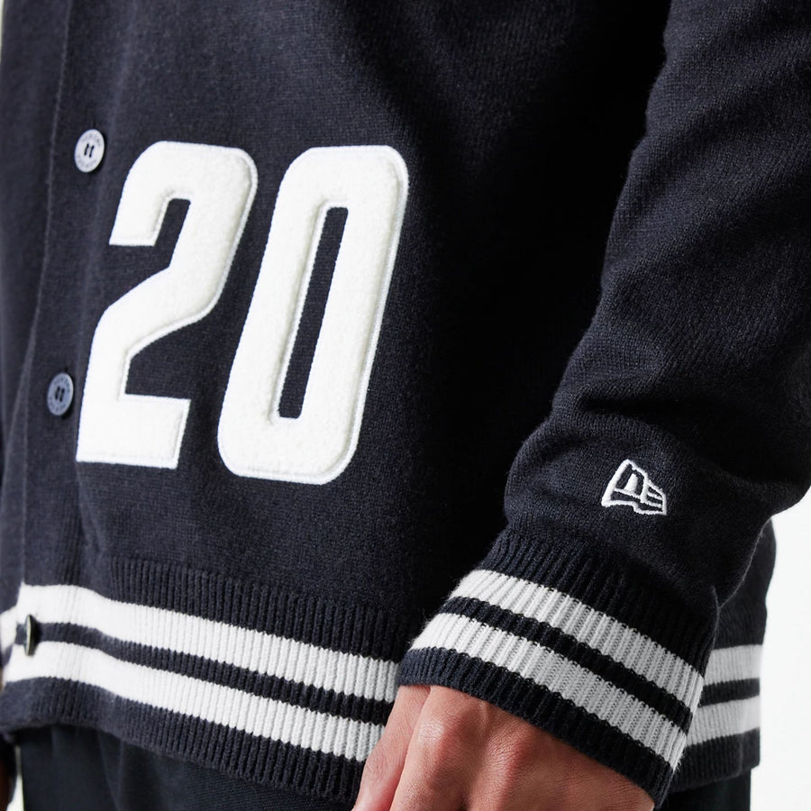 The Male model is wearing New Era Knit Black Cardigan 7