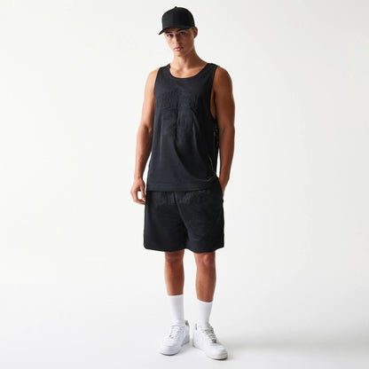The Male model is wearing New Era Mesh Black Mesh Vest 6