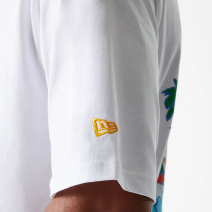 The Male model is wearing New Era Graphic White Oversized T-Shirt 7