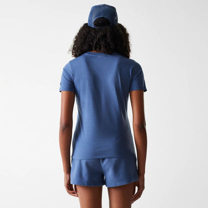 The Female model is wearing LA Dodgers Womens MLB Midi League Essential Dark Blue T-Shirt 2