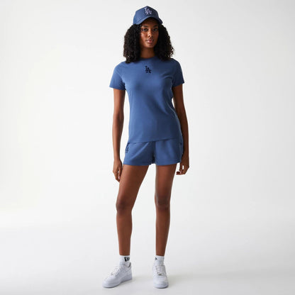 The Female model is wearing LA Dodgers Womens MLB Midi League Essential Dark Blue T-Shirt 8