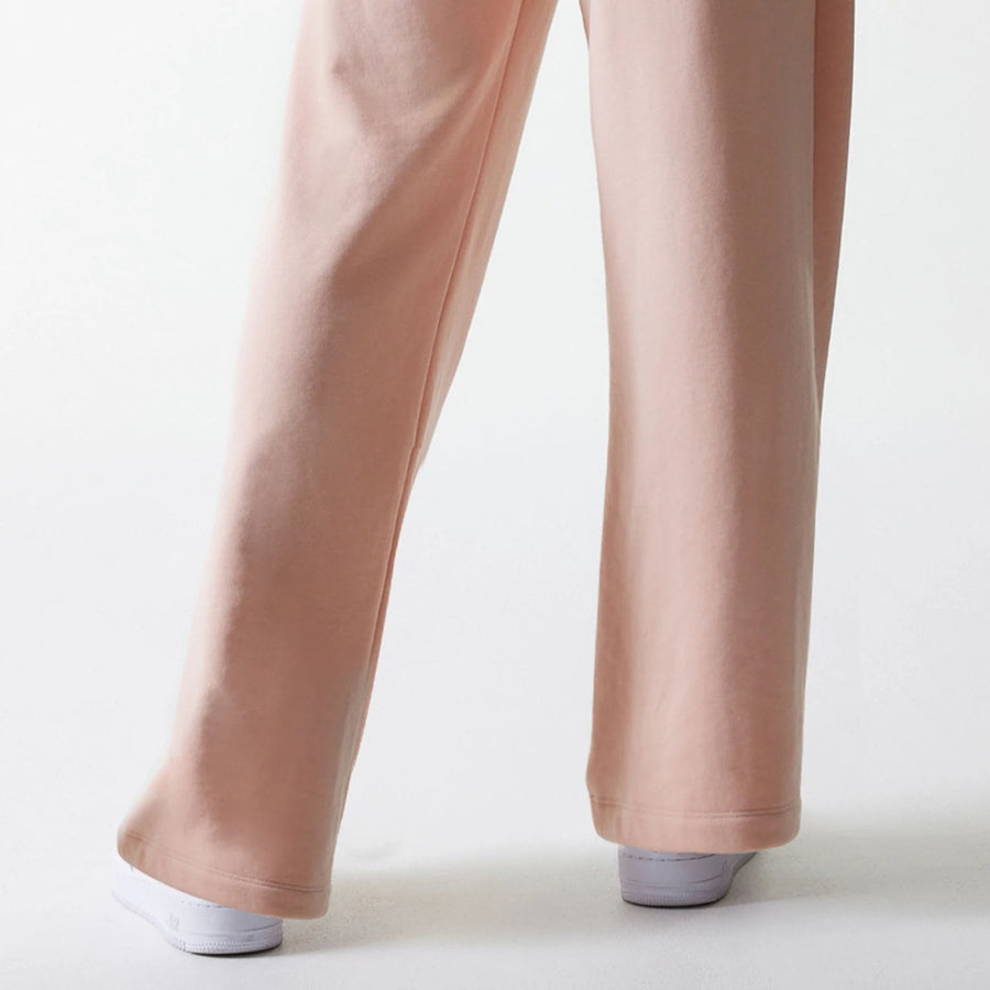 The Female model is wearing New York Yankees Womens MLB Tonal Pastel Pink Straight Leg Joggers 5