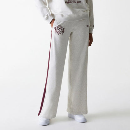 The Female model is wearing Womens New Era Pastel Grey Straight Leg Joggers 7