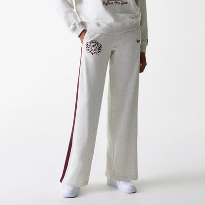 The Female model is wearing Womens New Era Pastel Grey Straight Leg Joggers 7