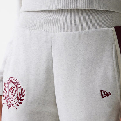 The Female model is wearing Womens New Era Pastel Grey Straight Leg Joggers 5