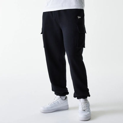 The Male model is wearing New Era Black Cargo Joggers 1
