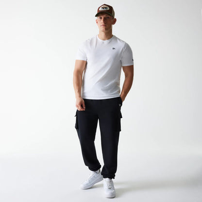 The Male model is wearing New Era Black Cargo Joggers 8
