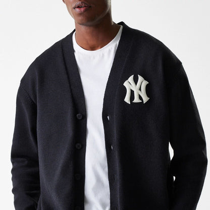 The Male model is wearing New York Yankees MLB Knit Black Cardigan 5