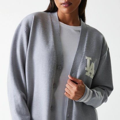 The Male model is wearing LA Dodgers MLB Knit Grey Cardigan  5
