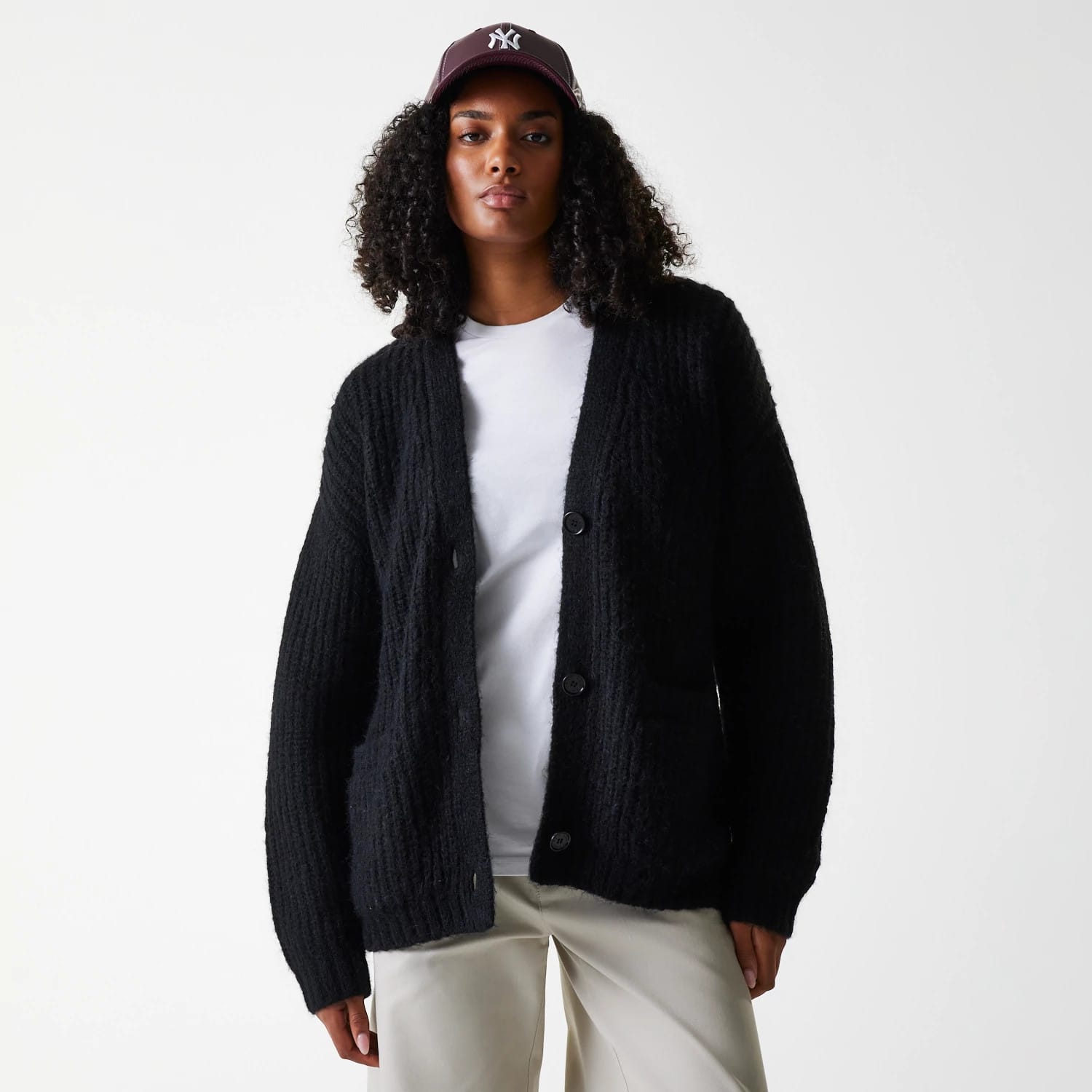Womens MLB Knit New York Yankees Black Cardigan | NEC EU