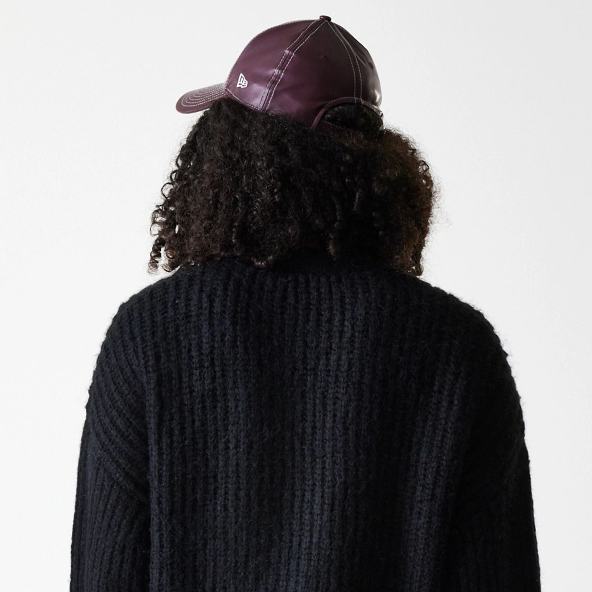 The Female model is wearing New York Yankees Womens MLB Knit Black Cardigan 7