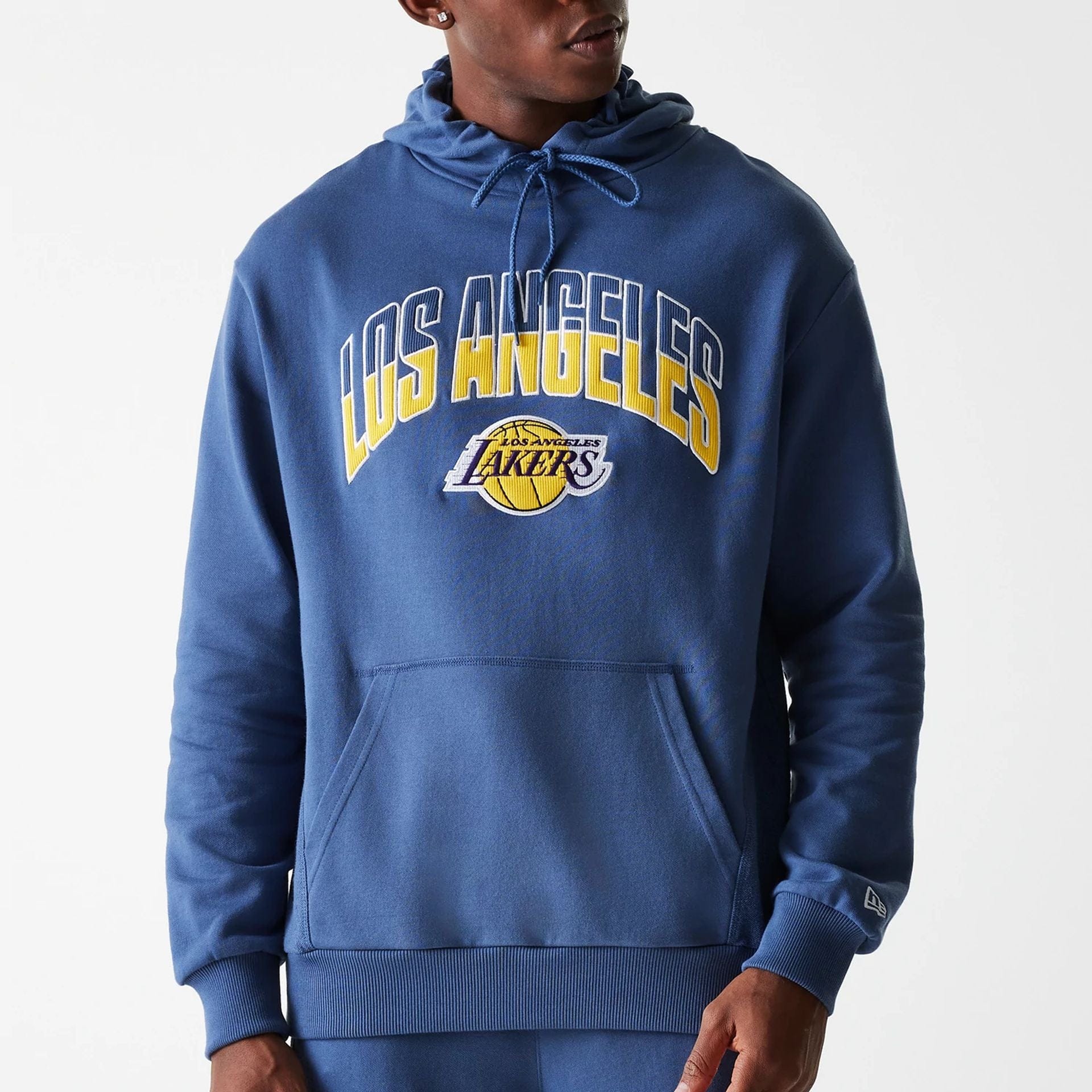 NBA Arch Graphic LA Lakers Dark Blue Oversized Pullover Hoodie