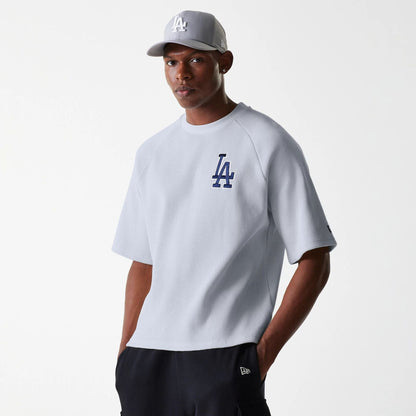 The Male model is wearing LA Dodgers MLB Waffle Grey Oversized T-Shirt 3
