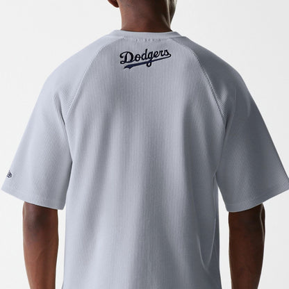 The Male model is wearing LA Dodgers MLB Waffle Grey Oversized T-Shirt 8