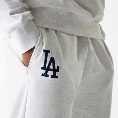 The Male model is wearing LA Dodgers MLB Heritage Pastel Grey Joggers 3