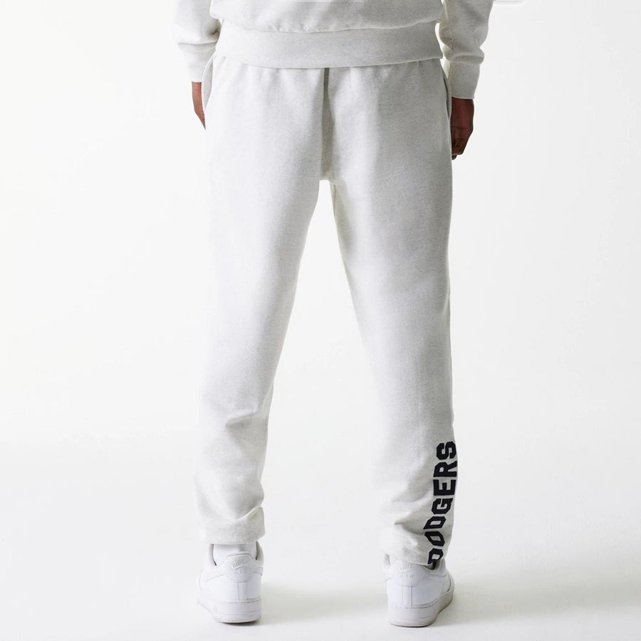 The Male model is wearing LA Dodgers MLB Heritage Pastel Grey Joggers 2