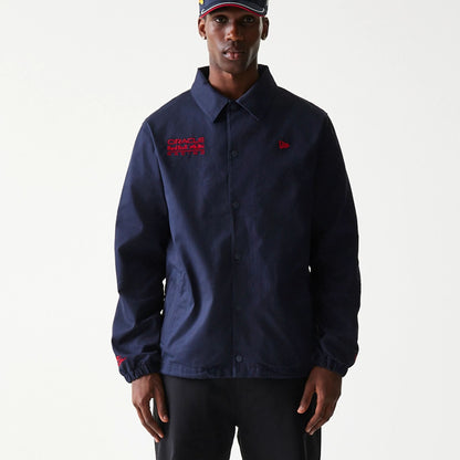 The Male model is wearing Red Bull Racing Dark Blue Oversized Coach Jacket 6