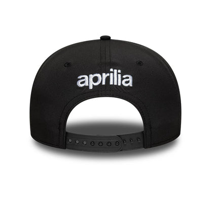 This is a Aprilia Patch Black 9SEVENTY Stretch Snap Adjustable Cap 5