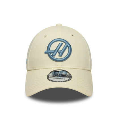 This is a MoneyGram Haas F1 Seasonal Cream 9FORTY Adjustable Cap 2