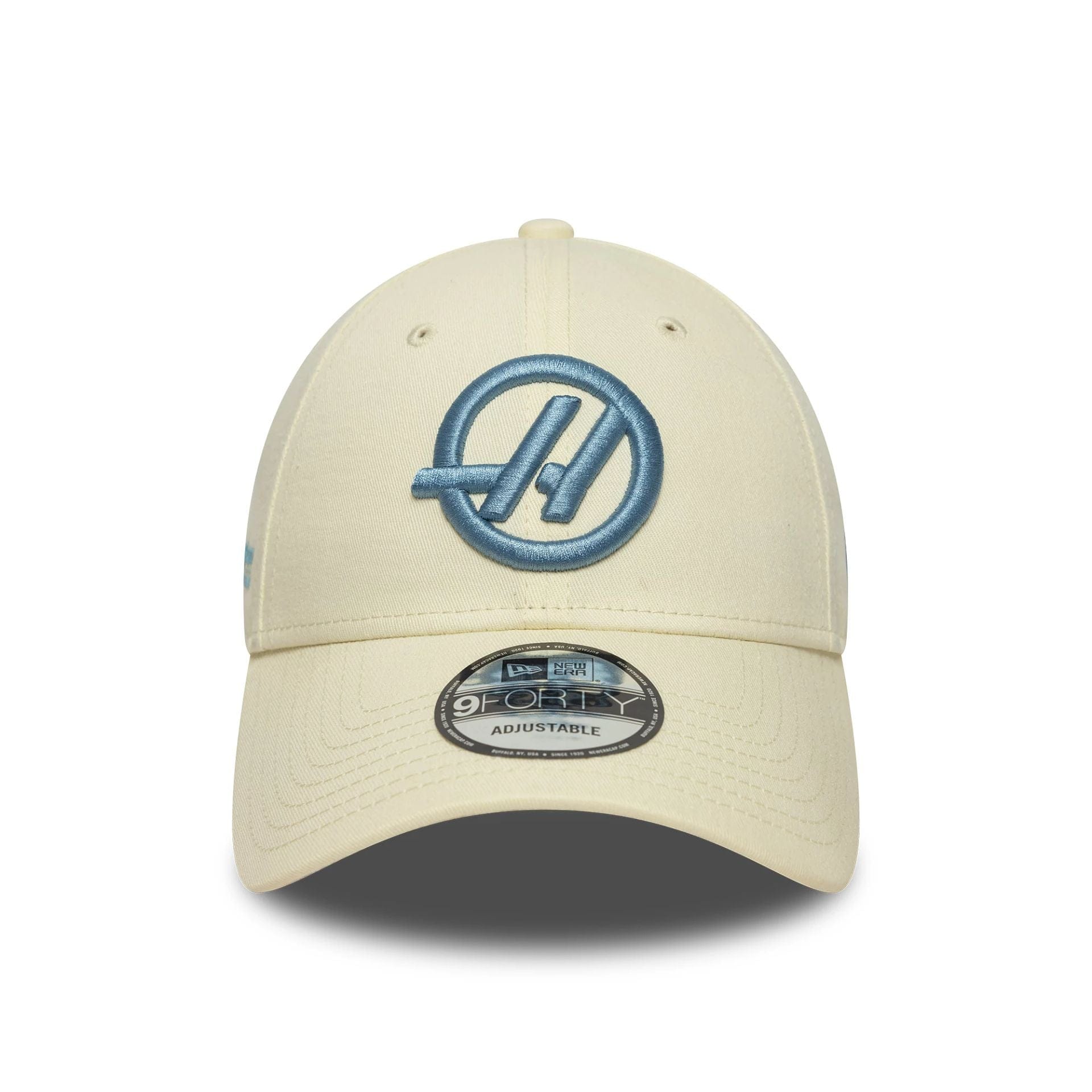 This is a MoneyGram Haas F1 Seasonal Cream 9FORTY Adjustable Cap 2