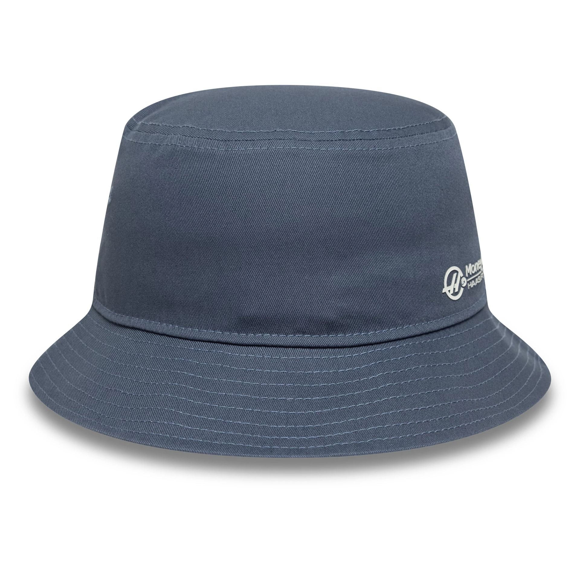 This is a MoneyGram Haas F1 Seasonal Blue Bucket Hat 4