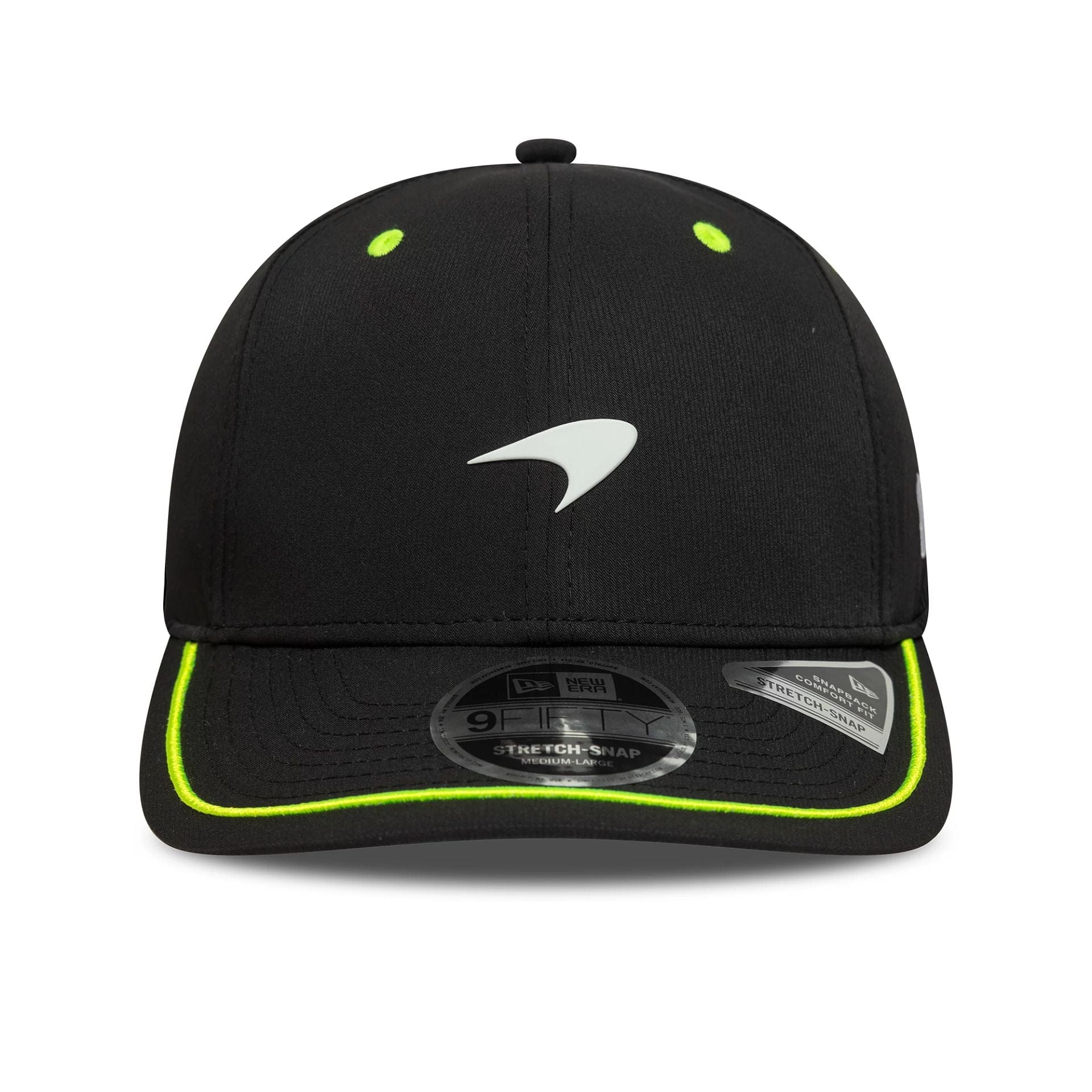 This is a McLaren Racing Pop Black 9FIFTY Stretch Snap Adjustable Cap 2