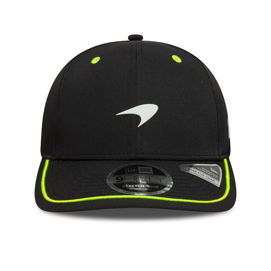 This is a McLaren Racing Pop Black 9FIFTY Stretch Snap Adjustable Cap 2