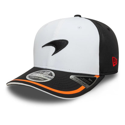 This is a McLaren Racing Recycled Retro White 9SEVENTY Stretch Snap Adjustable Cap 1