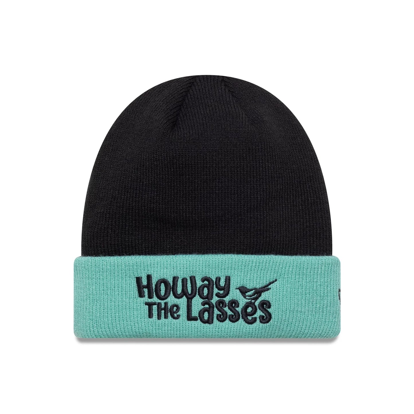This is a Newcastle United FC Youth Wordmark Black Cuff Knit Beanie Hat 1