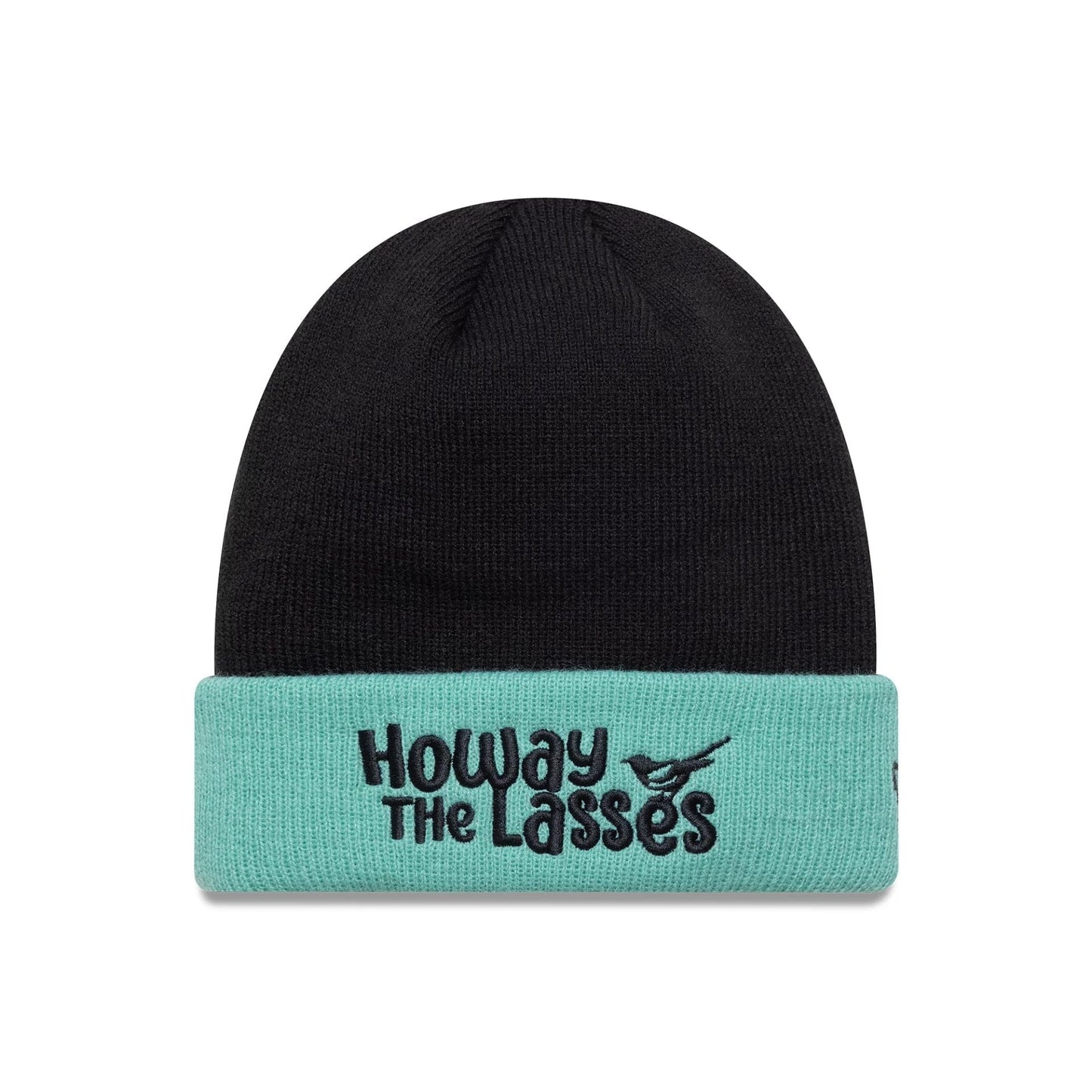 This is a Newcastle United FC Youth Wordmark Black Cuff Knit Beanie Hat 1