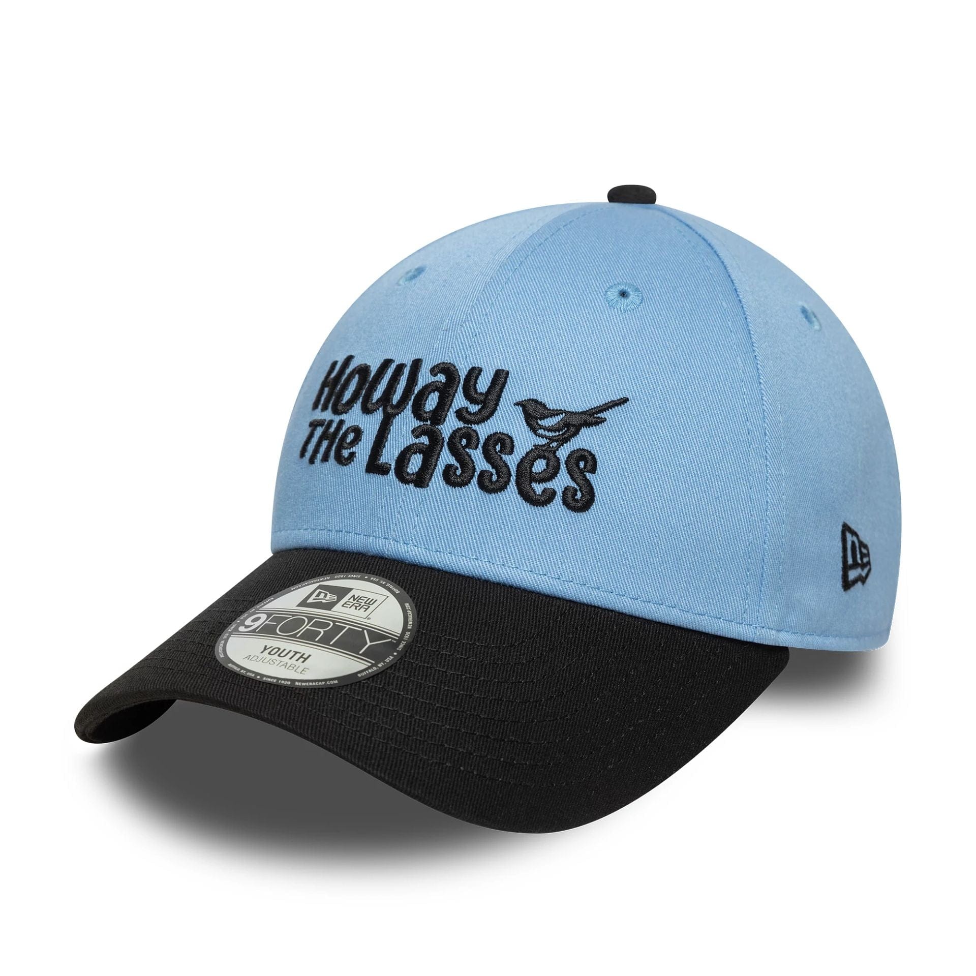 This is a Newcastle United FC Youth Wordmark Pastel Blue 9FORTY Adjustable Cap 1