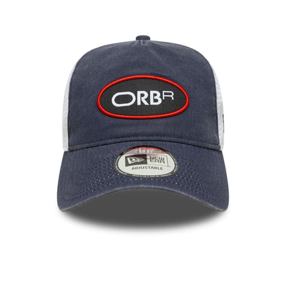 This is a Red Bull Racing ORBR Dark Blue 9FORTY E-Frame Trucker Adjustable Cap 2