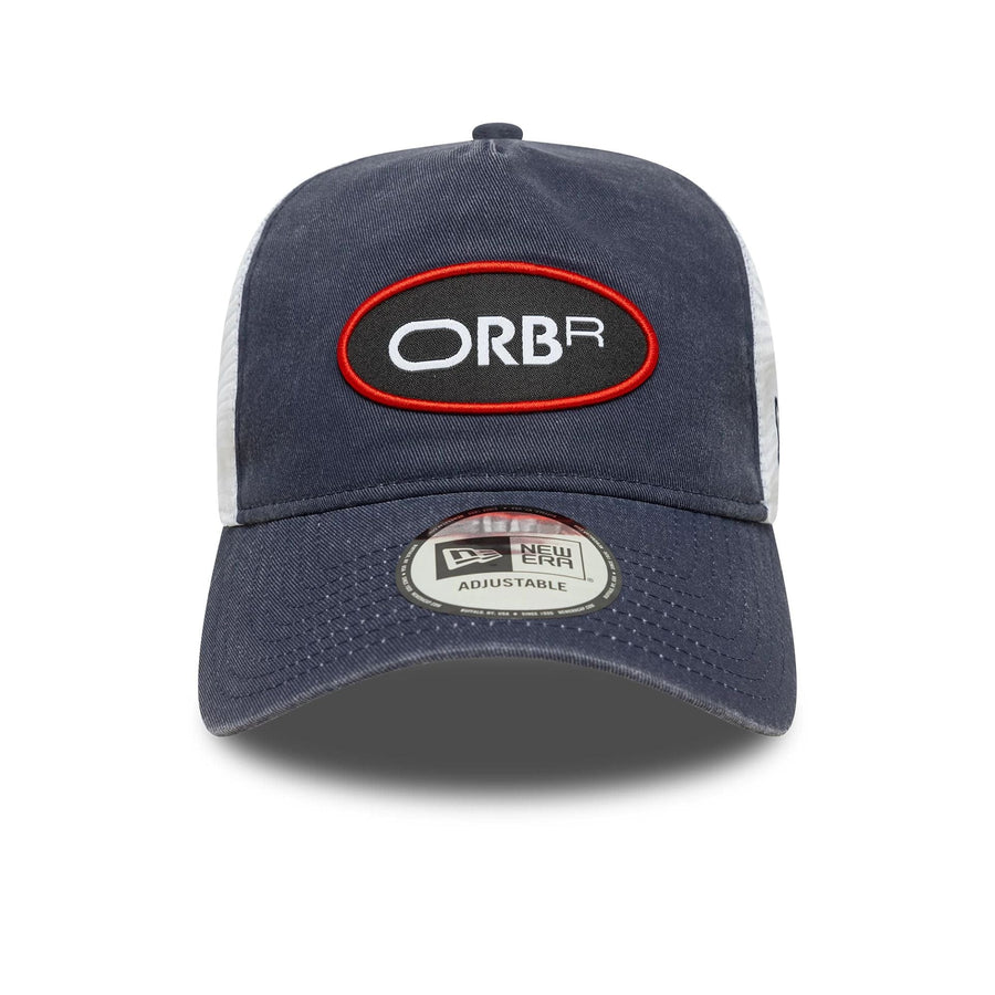 This is a Red Bull Racing ORBR Dark Blue 9FORTY E-Frame Trucker Adjustable Cap 2