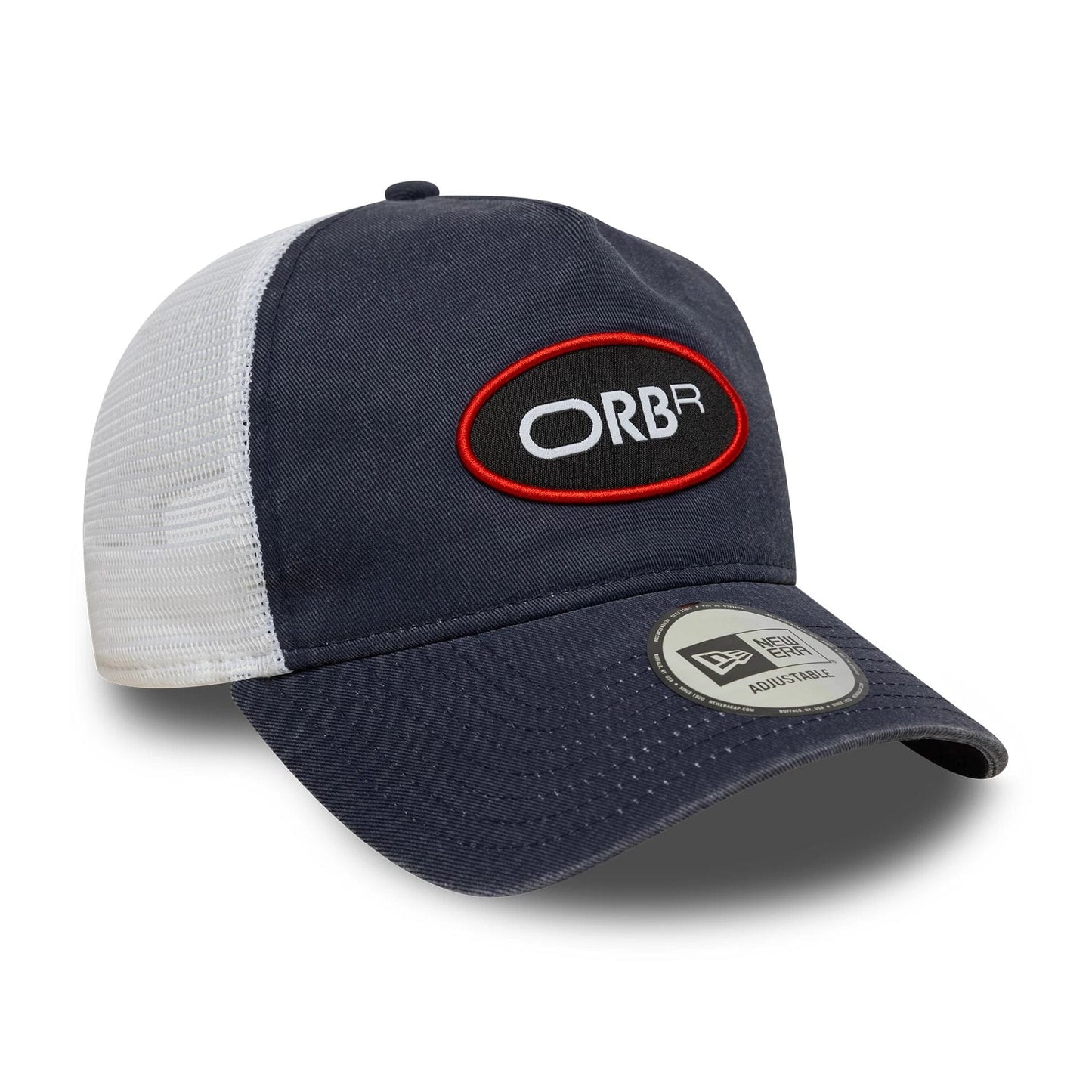 This is a Red Bull Racing ORBR Dark Blue 9FORTY E-Frame Trucker Adjustable Cap 3