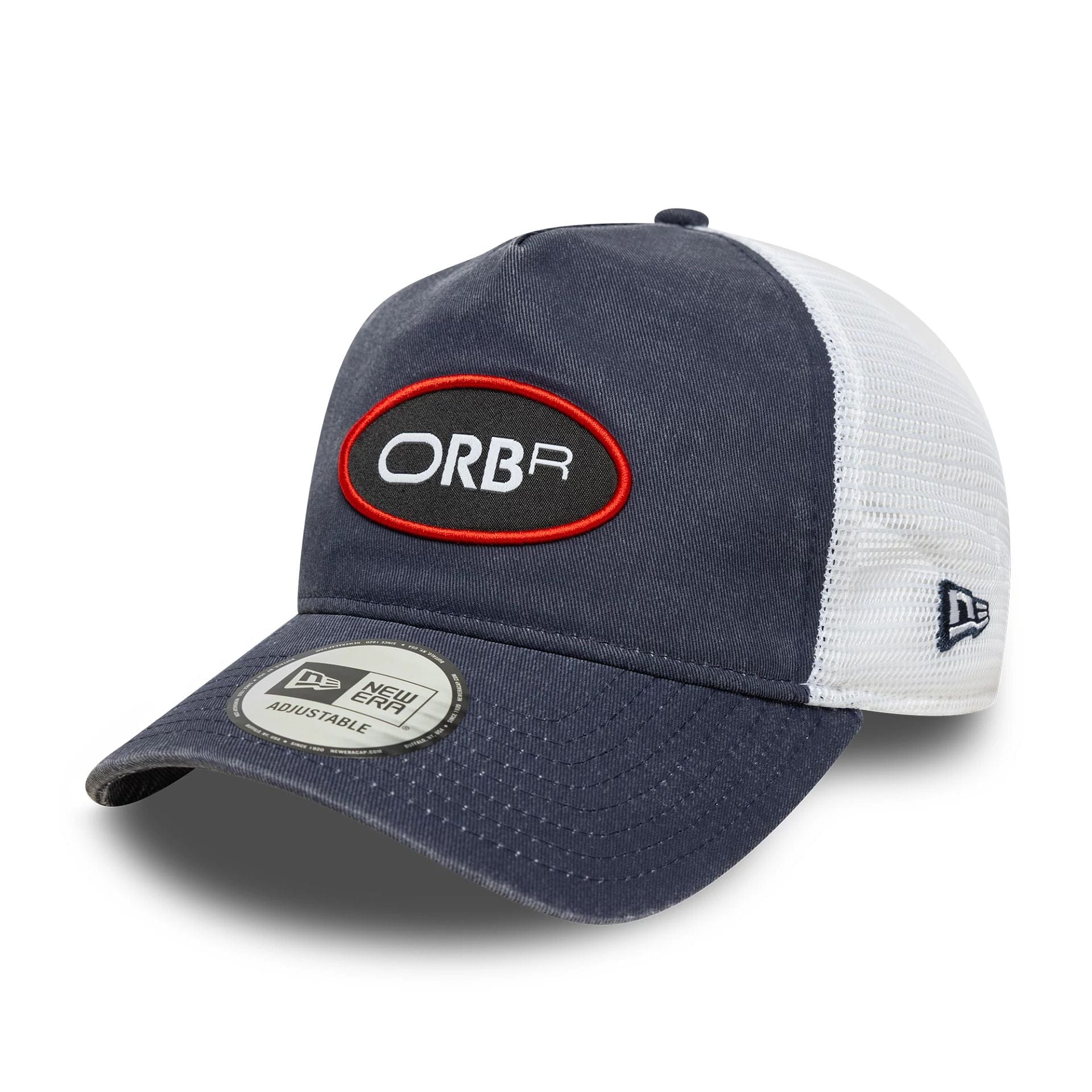 This is a Red Bull Racing ORBR Dark Blue 9FORTY E-Frame Trucker Adjustable Cap 1