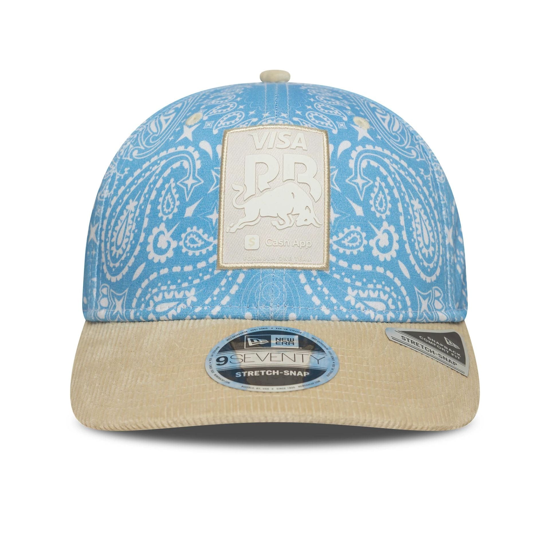 This is a Visa Cash App Racing Bulls Pastel Blue 9SEVENTY Stretch Snap Adjustable Cap 2