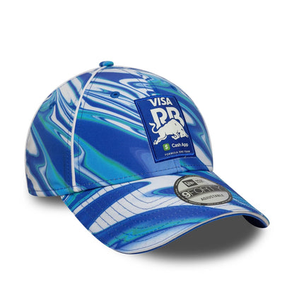 This is a Visa Cash App Racing Bulls All Over Print Blue 9FORTY Adjustable Cap 3