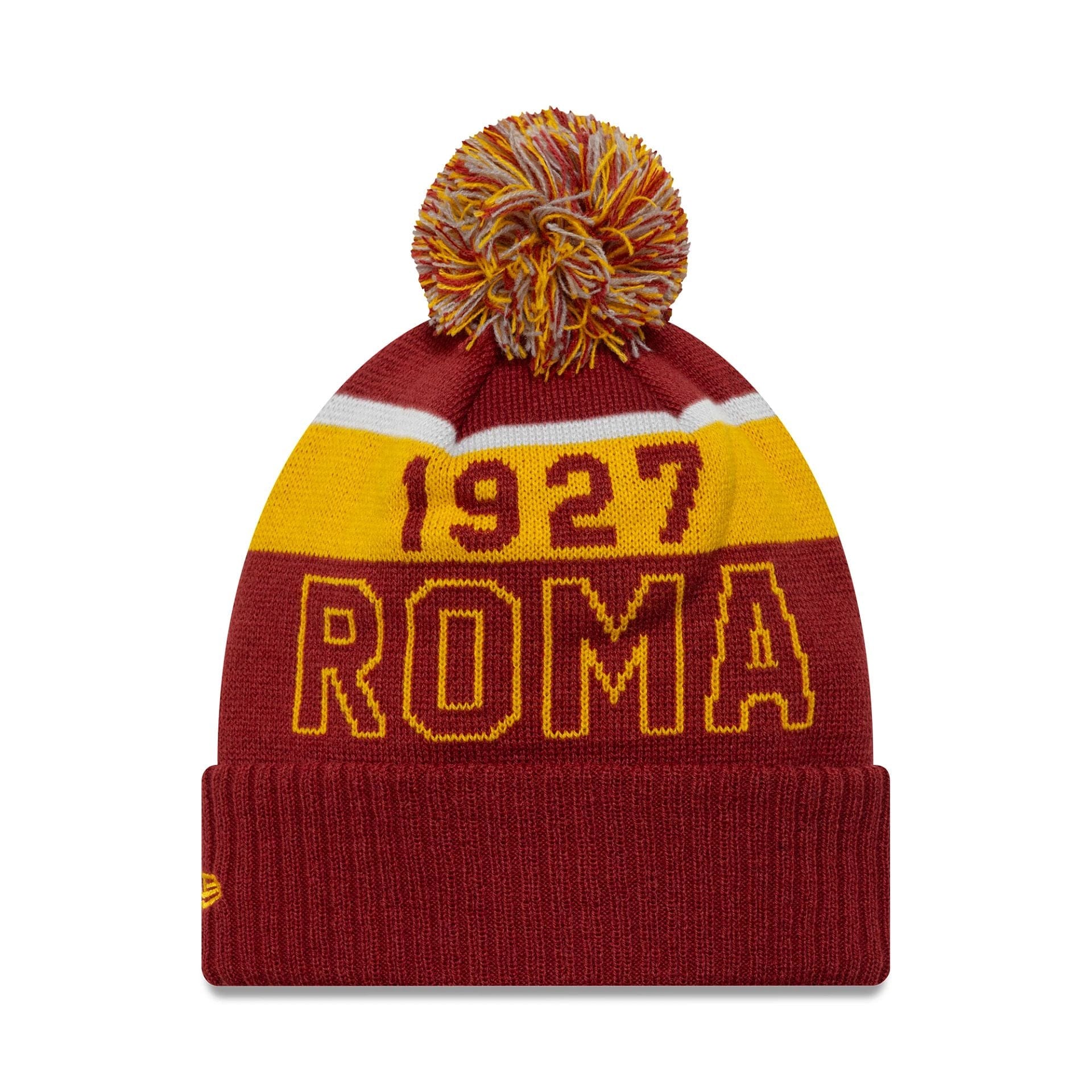 This is a AS Roma Dark Red Sport Knit Beanie Hat 2