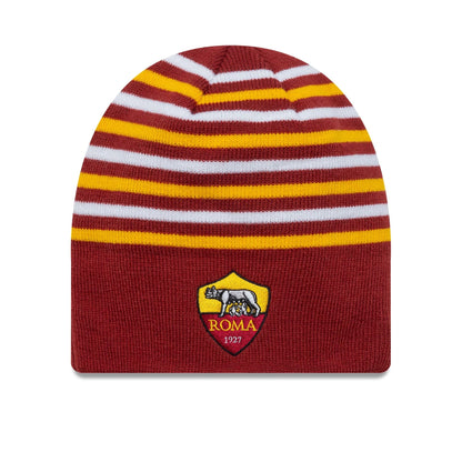 This is a AS Roma Stripe Dark Red Skull Knit Beanie Hat 1