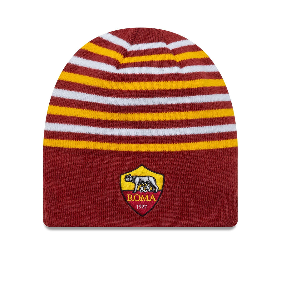 This is a AS Roma Stripe Dark Red Skull Knit Beanie Hat 1