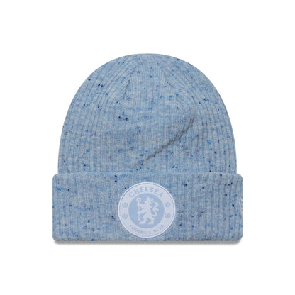 This is a Chelsea FC Lion Crest Fleck Crest Grey Cuff Knit Beanie Hat 1
