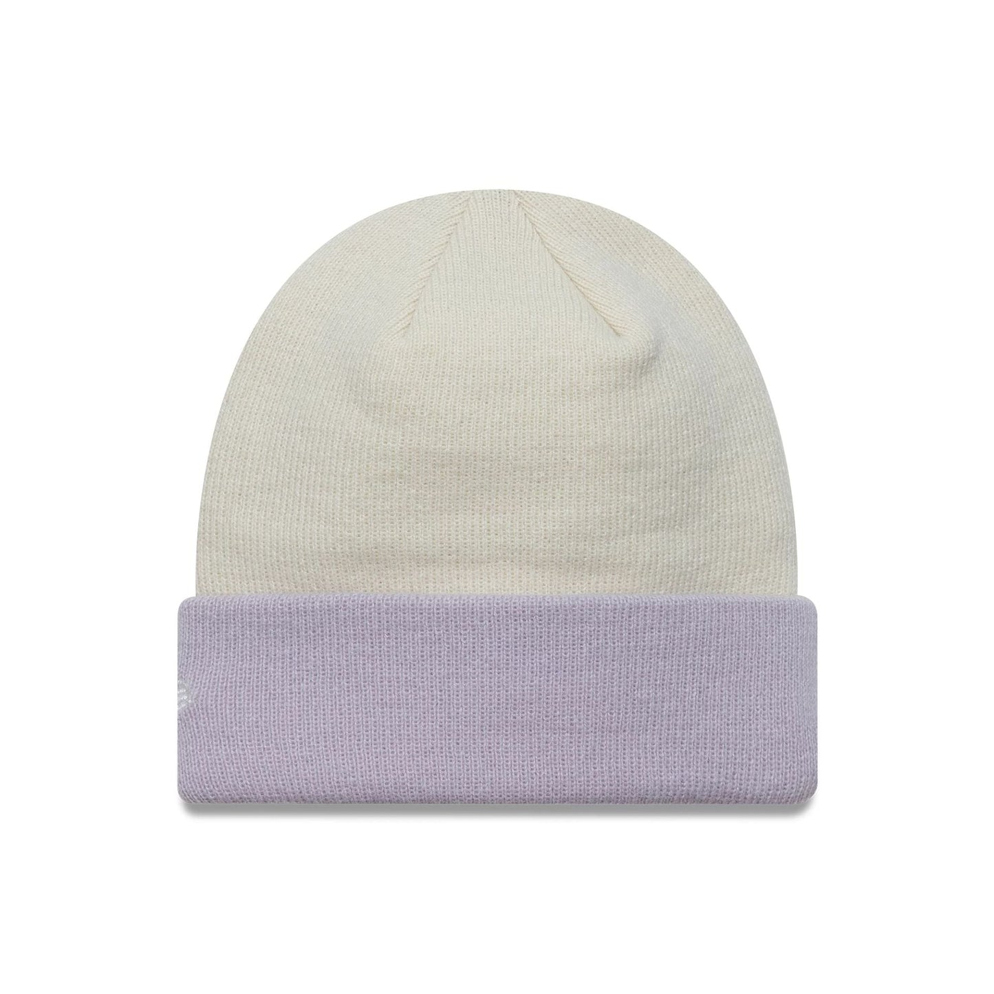 This is a Chelsea FC Lion Crest Womens Contrast Cream Cuff Knit Beanie Hat 2