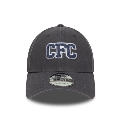 This is a Chelsea FC Lion Crest Collegiate Dark Grey 9FORTY M-Crown Adjustable Cap 2