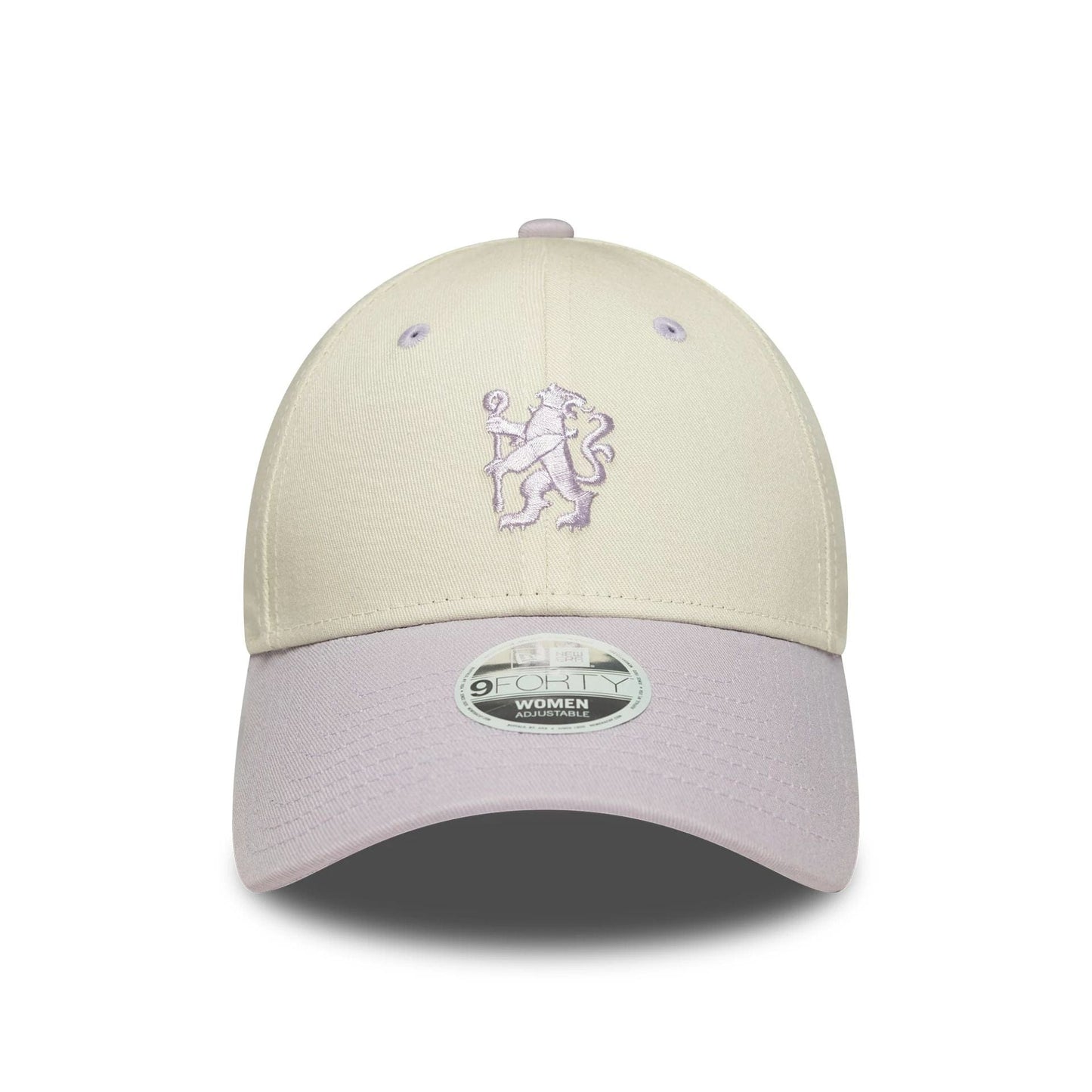This is a Chelsea FC Lion Crest Womens Contrast Cream 9FORTY Adjustable Cap 2