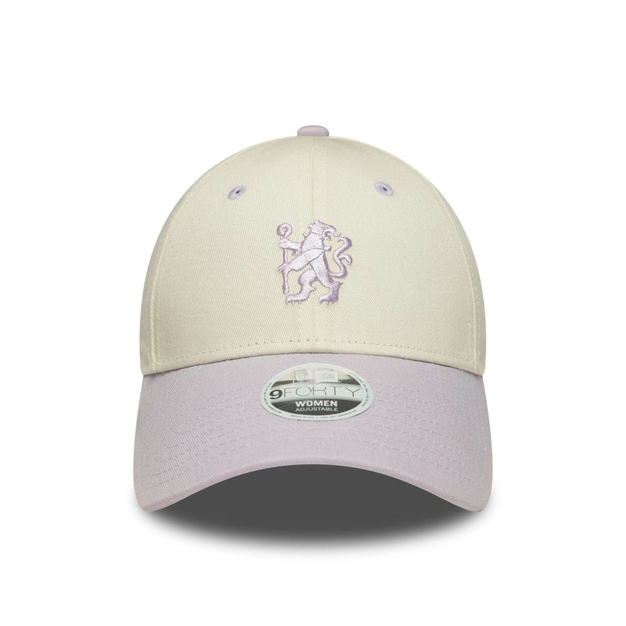 This is a Chelsea FC Lion Crest Womens Contrast Cream 9FORTY Adjustable Cap 2