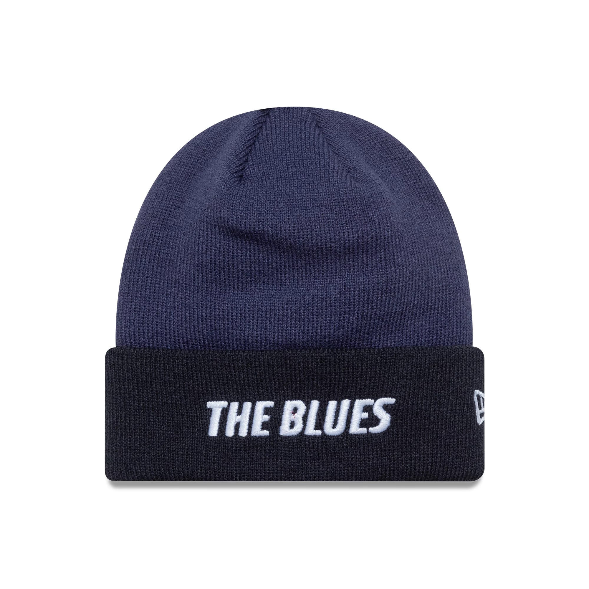 This is a Chelsea FC Lion Crest Youth Wordmark Blue Cuff Knit Beanie Hat 1