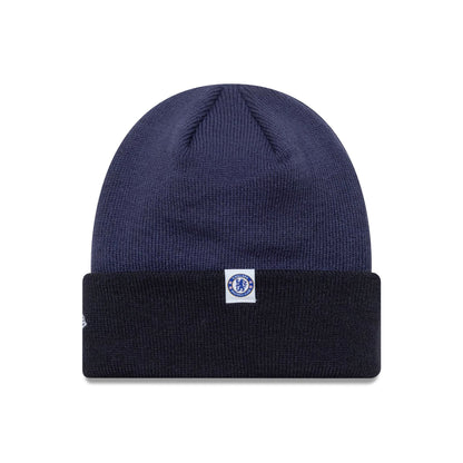 This is a Chelsea FC Lion Crest Youth Wordmark Blue Cuff Knit Beanie Hat 2