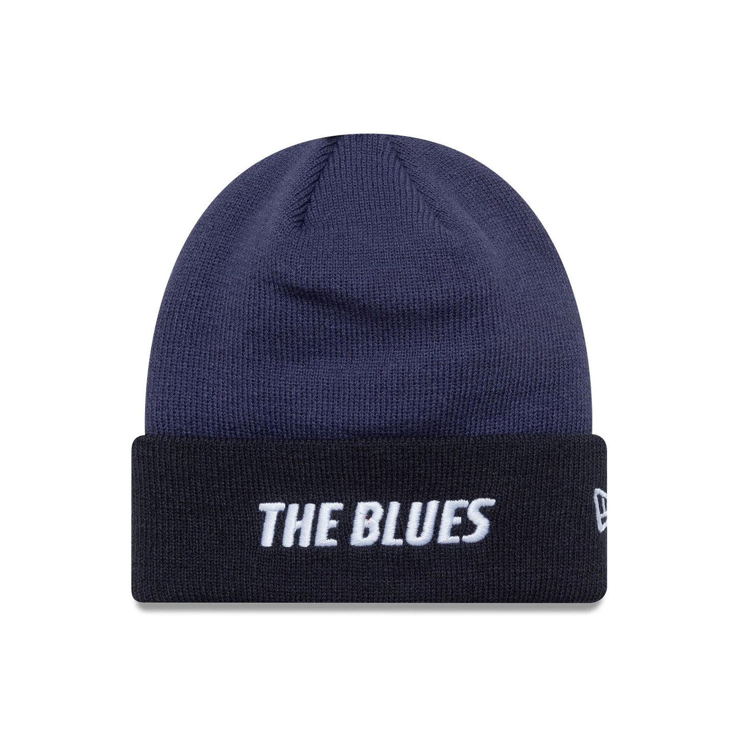 This is a Chelsea FC Lion Crest Youth Wordmark Blue Cuff Knit Beanie Hat 1