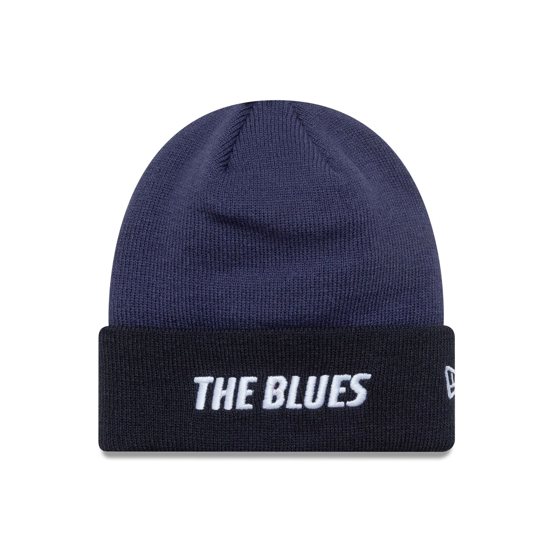 This is a Chelsea FC Lion Crest Youth Wordmark Blue Cuff Knit Beanie Hat 1