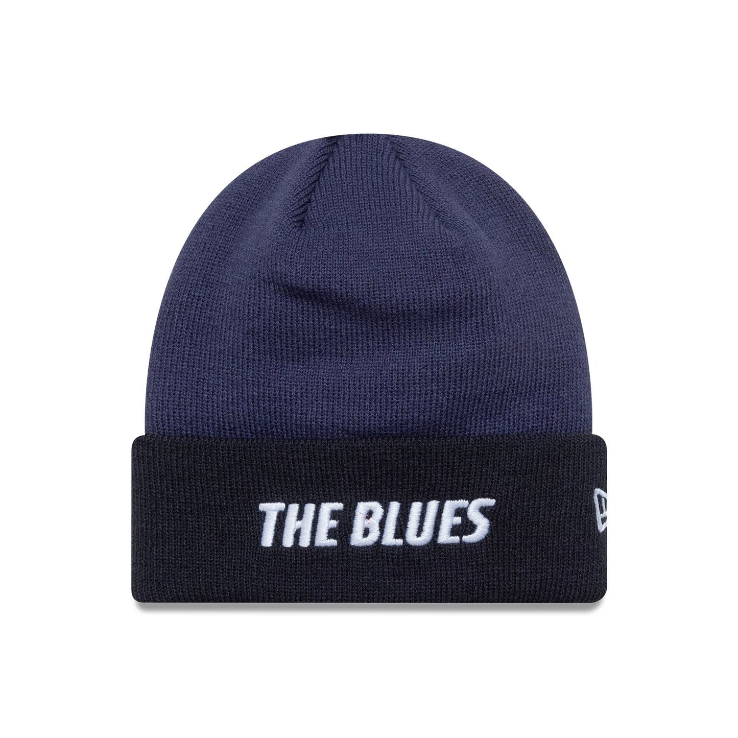 This is a Chelsea FC Lion Crest Youth Wordmark Blue Cuff Knit Beanie Hat 1
